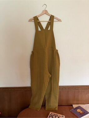 Amente Mustard Linen Overalls NWT
